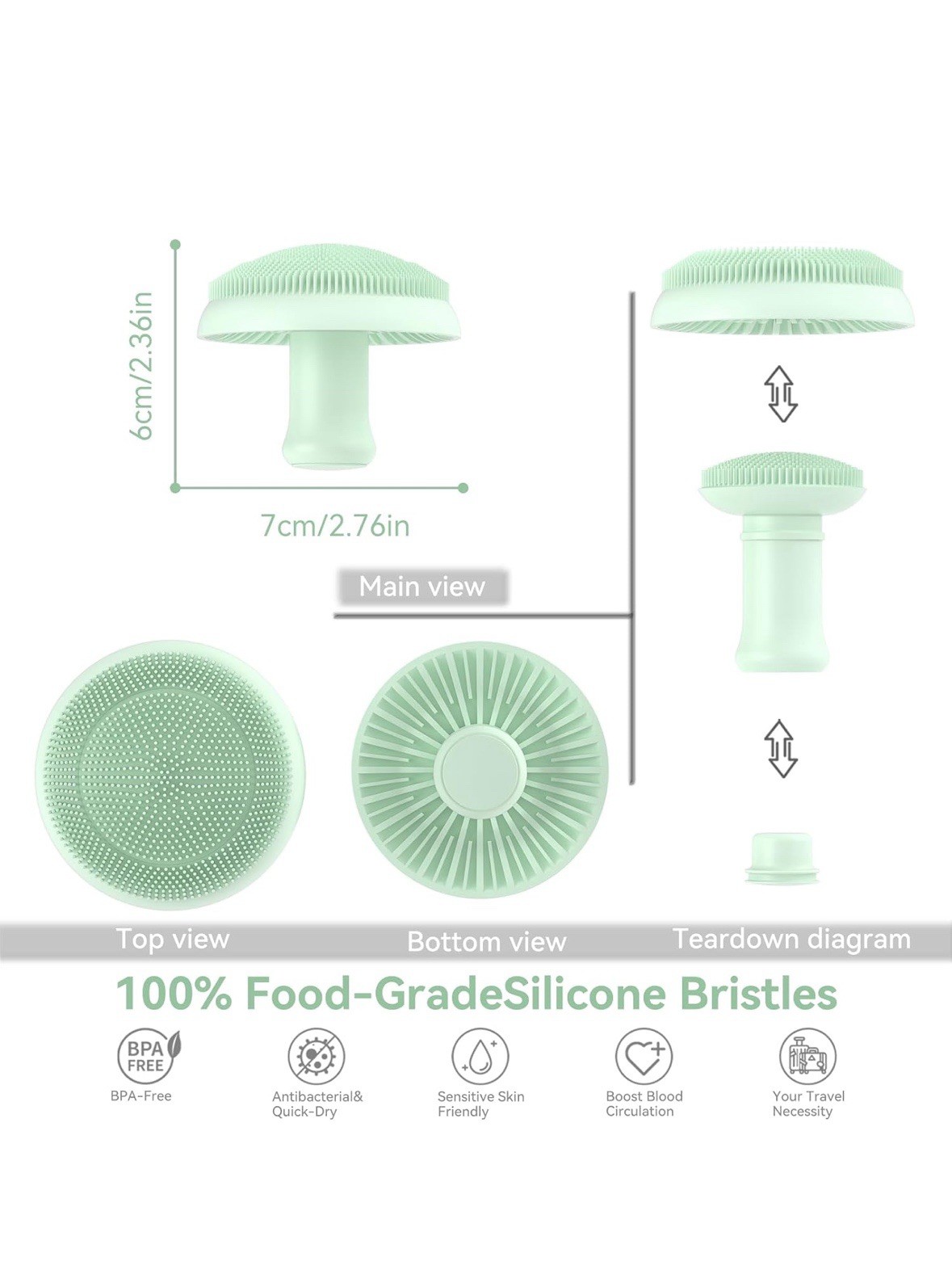 Multi purpose face scrubber acne removal brush. Super soft.