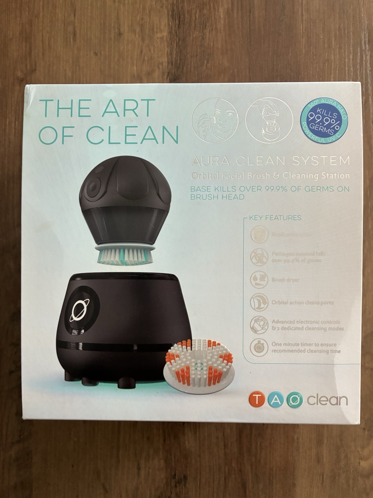 TAO Aura Clean System Orbital Facial Brush & Cleaning Station, Deep Space Black