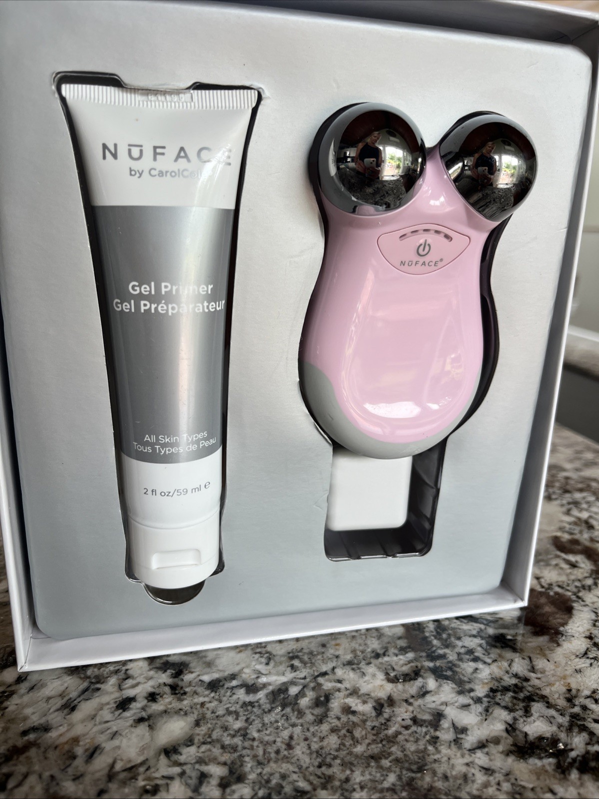 NuFace mini facial toning device w/ gel! Blush Shimmer! LE NIB!!