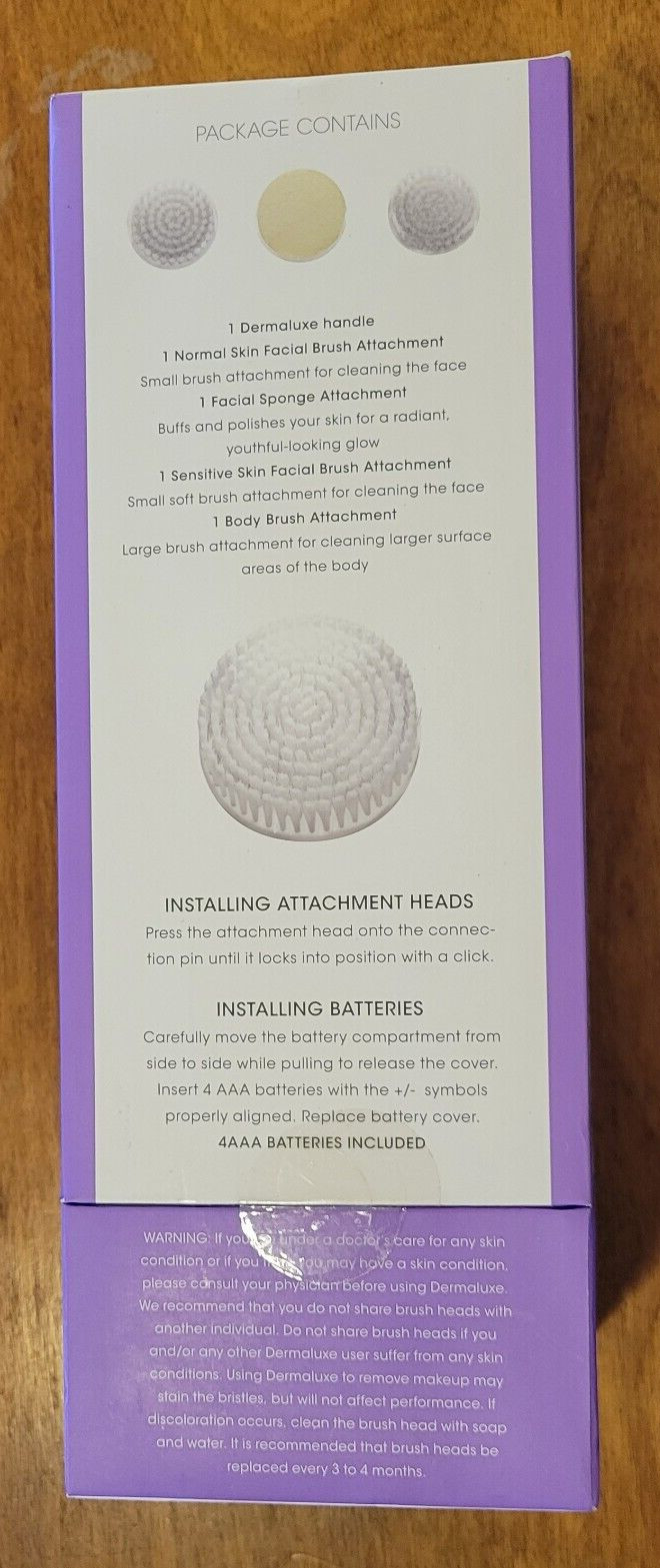 DERMALUXE Advanced Cleansing System – 2 speeds & 4 heads -New SEALED