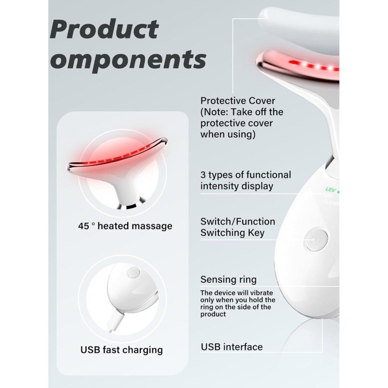 Red Light Therapy 7 Color Beauty Device for Face & Neck- NEW