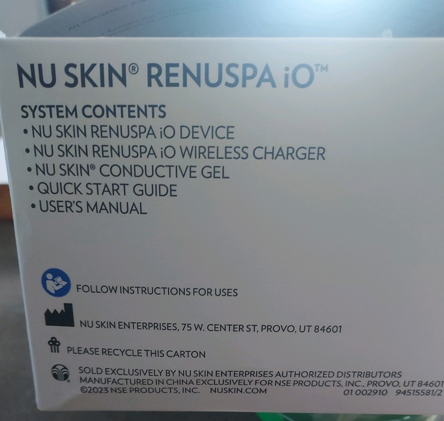 Brand new ooen box Nu Skin RenuSpa iO NuSkin Renu Spa system sealed gel 05/2025