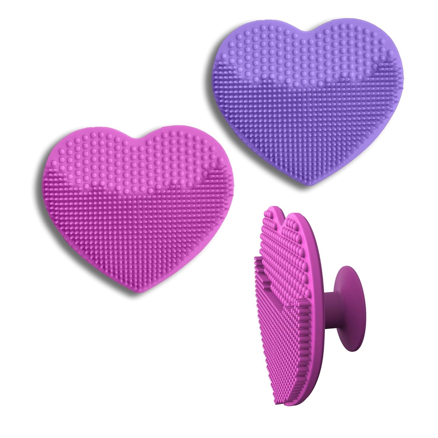 Facial Skin Scrubbers Pink Purple 2 Pack Reusable Silicone Exfoliating Face