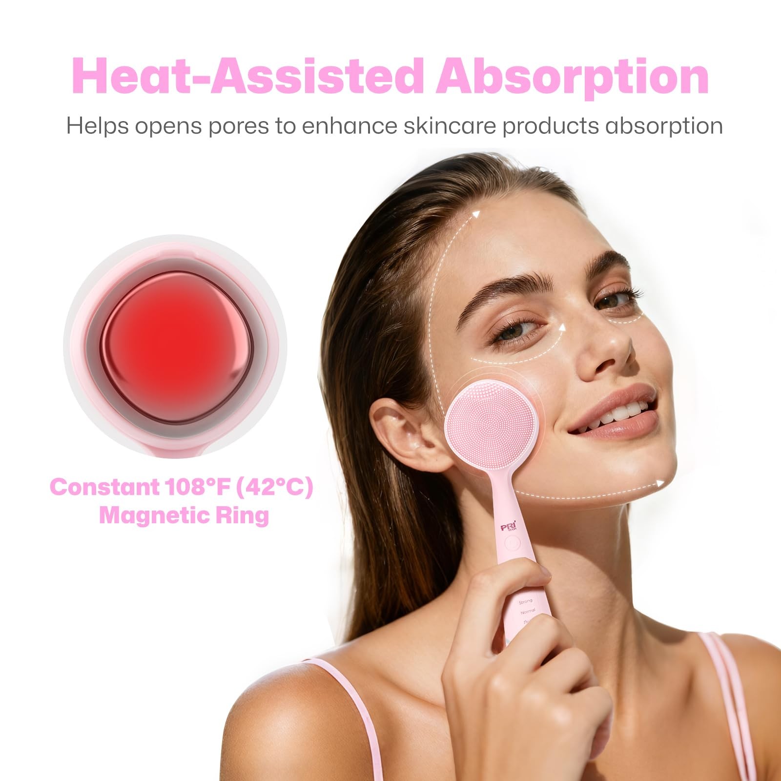 Cleansing Brush with Vibrating, Rechargeable Silicone Scrubber for Deep Pore …