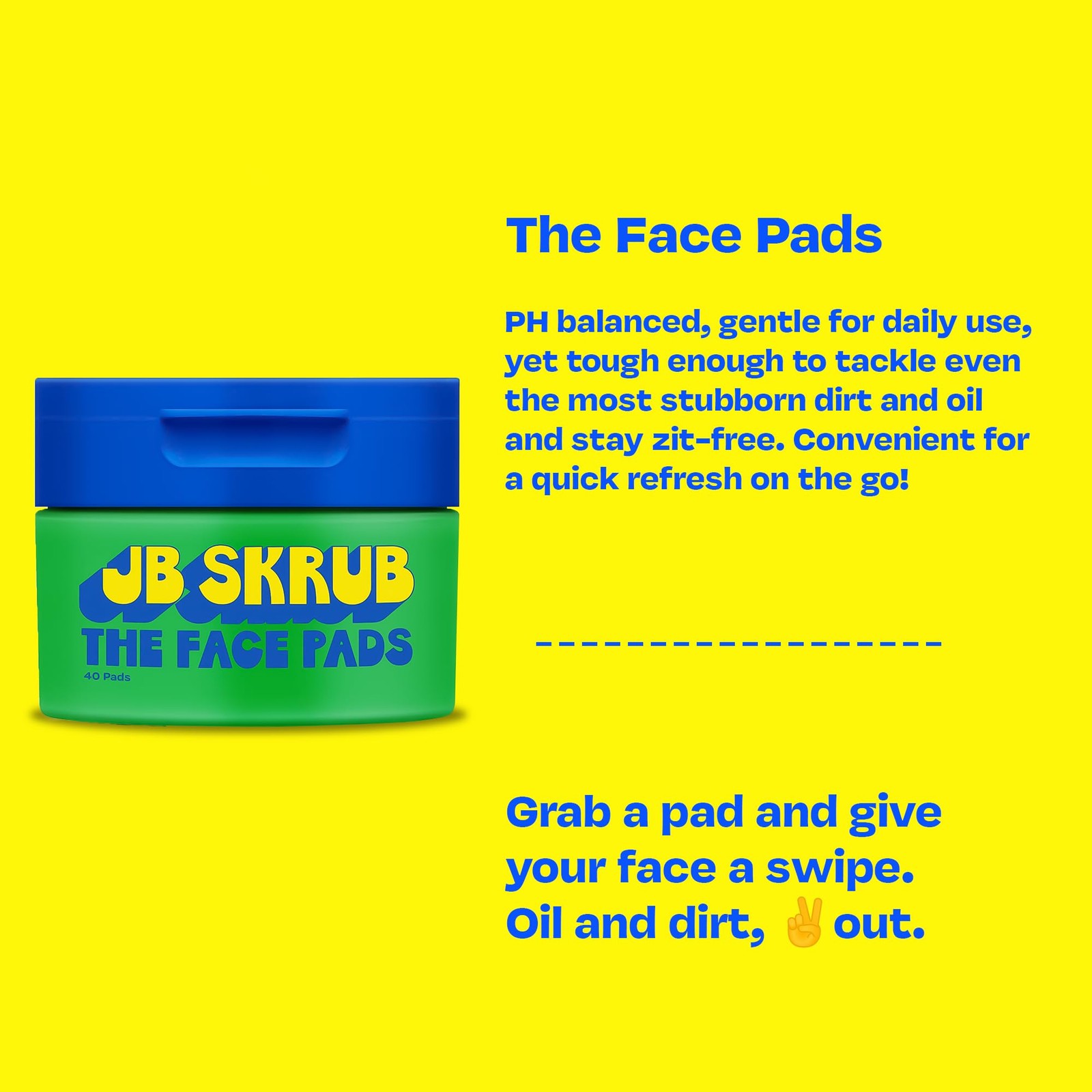 JB SKRUB Boys Face Pads & Wipes for Kids, 40 Count (Pack of 1), Multicolor