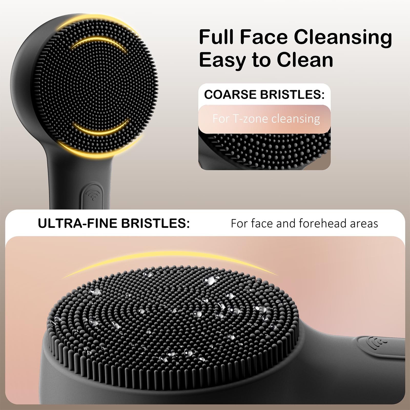 Facial Cleansing Brush Silicone Face Scrubber Waterproof Rechargeable Exfoliator