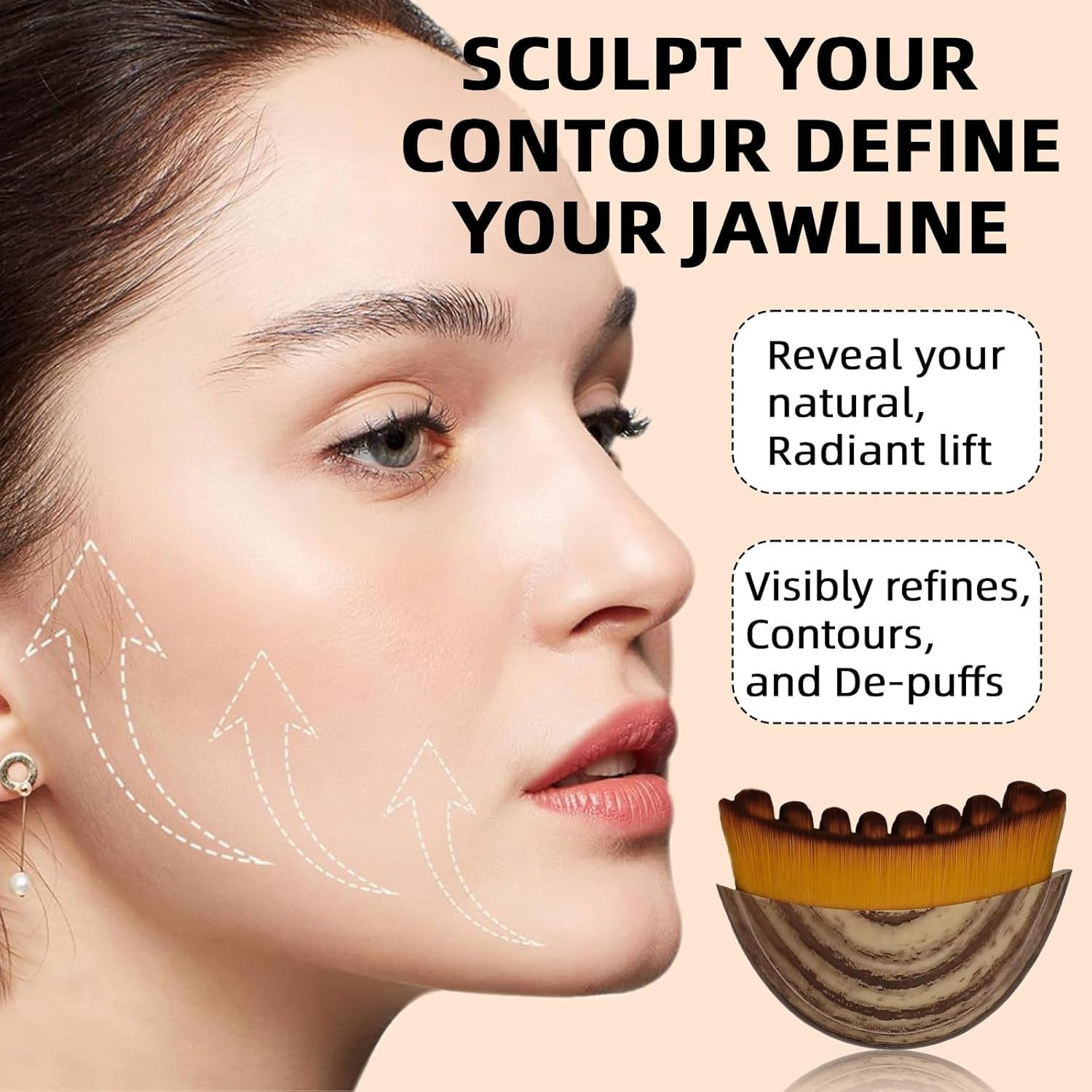 2 PCS Lymphatic Contour Face Brush for Sculpting – Anti-Puffiness, Detox & Li…