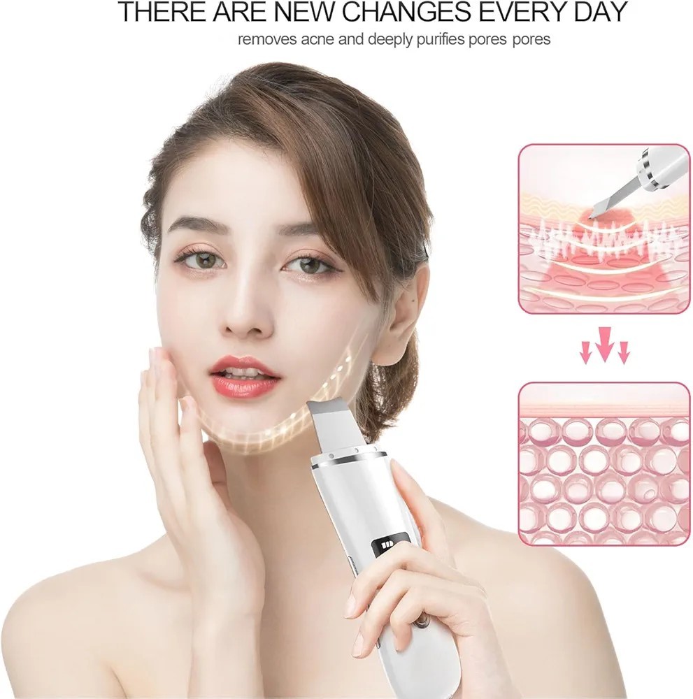 Face Scrubber Skin Spatula – Blackhead Remover with 4 Modes, Pore Extractor Face