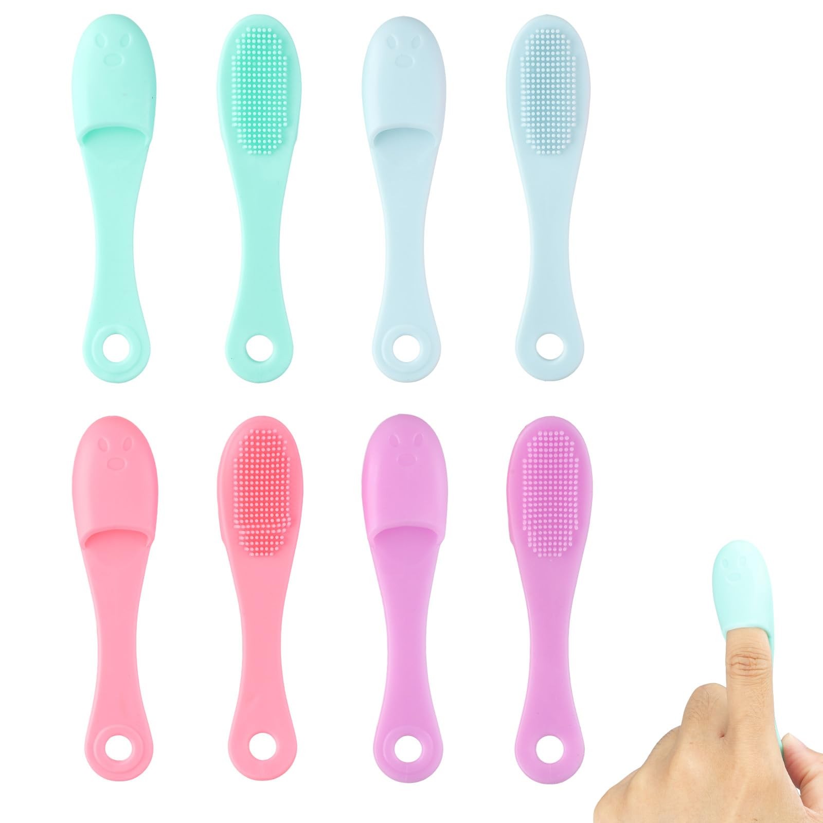 OQXEJPHFN 8 Pack Pore Brush for Face, Nose Scrubber Pink,purple,blue,green