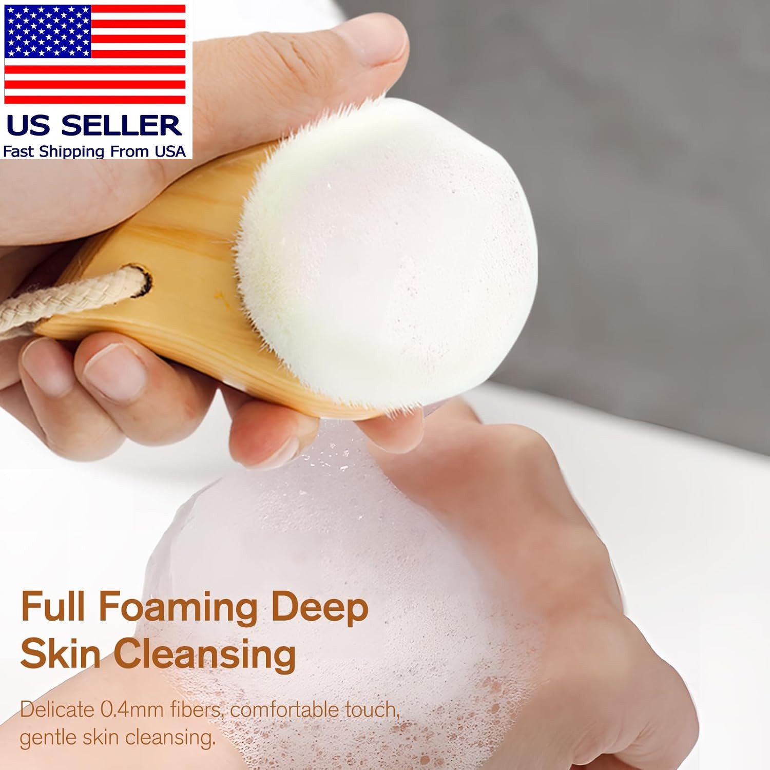 Soft Bristle Facial Cleansing Brush for Deep Pore Cleaning, Travel-Friendly Face