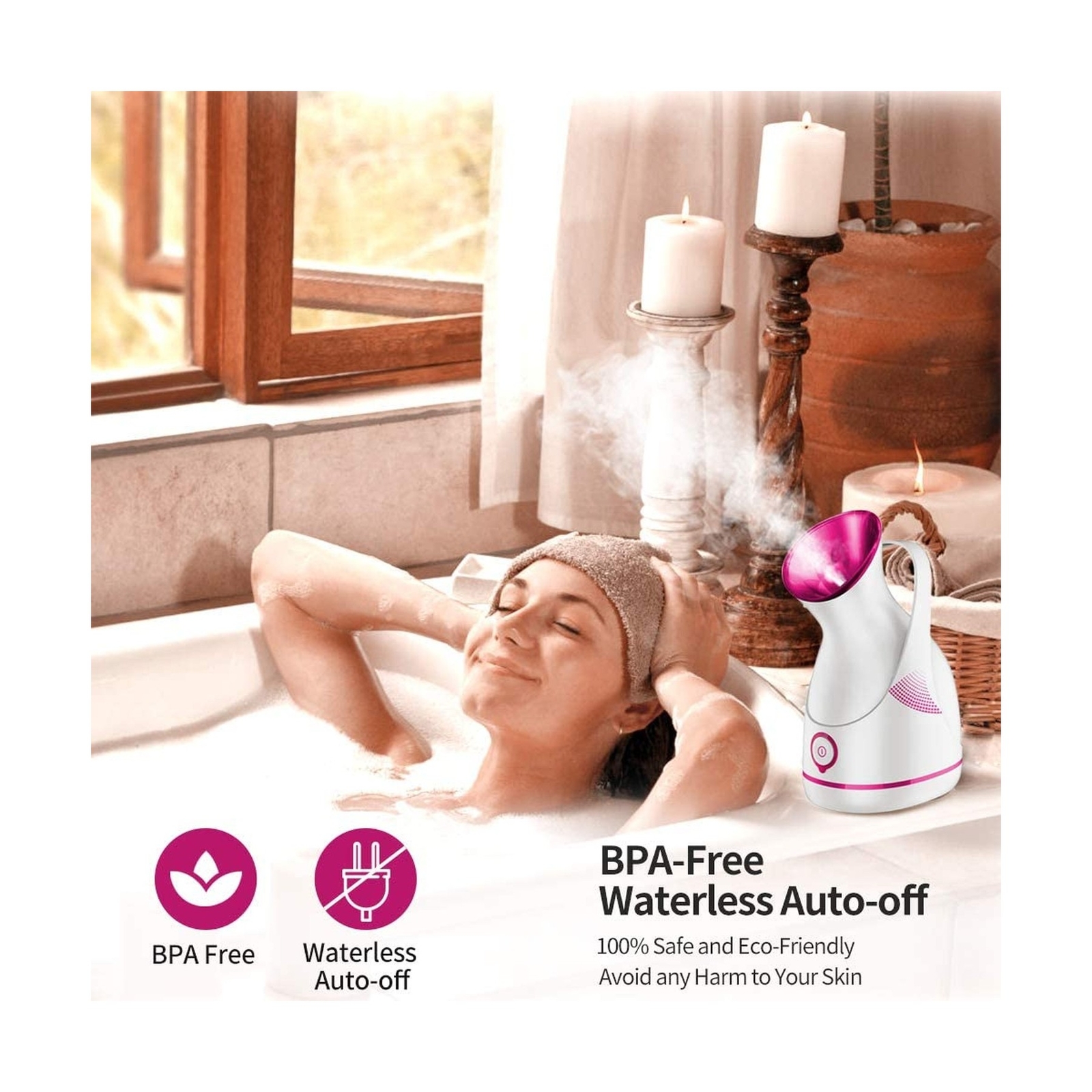 Amconsure Facial Steamer – Nano Ionic Face Steamer Warm Mist Steamer for Face…