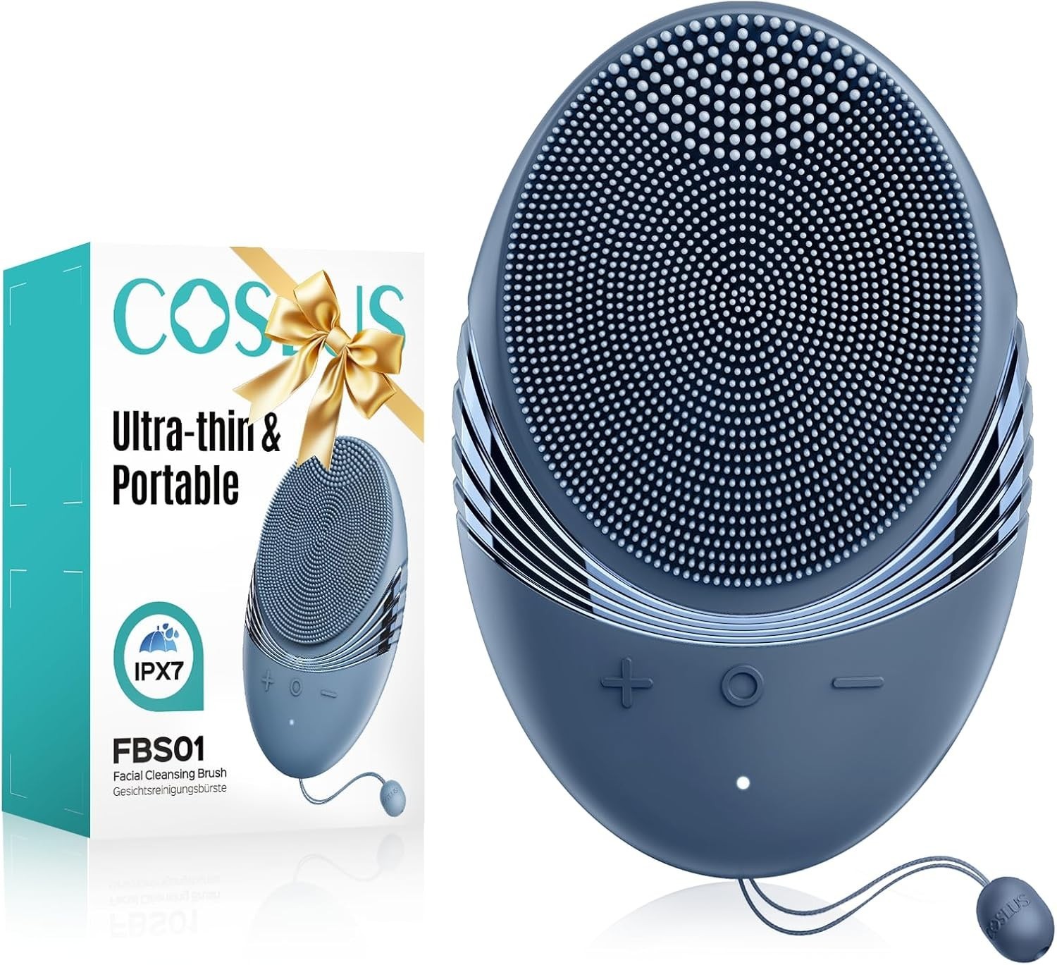 COSLUS FBS01 Facial Cleansing Brush Face Scrubber, Compact for Travel | Recharge