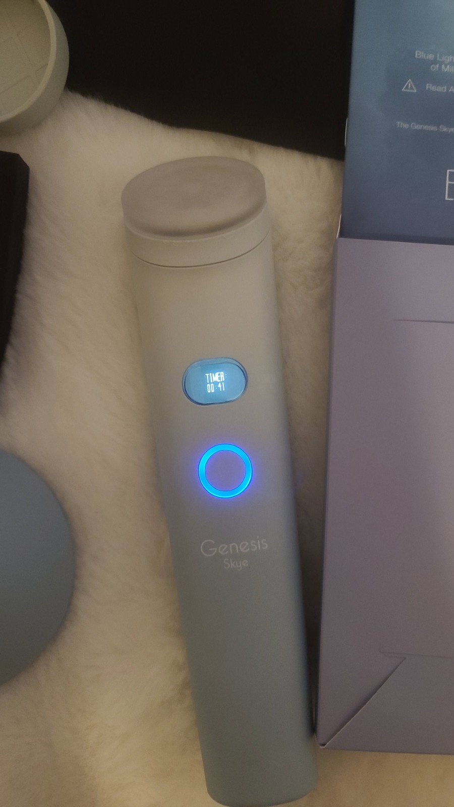 Earth Tech Genesis Skye Blue Light Therapy Device for Acne, Light Blue, Timer
