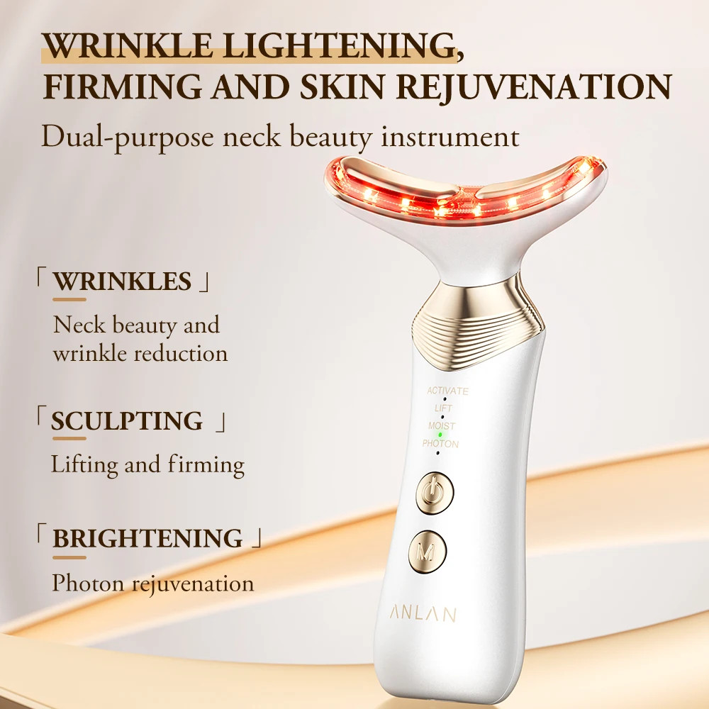 ANLAN 24K Gold Neck Beauty Device LED Facial Massager Skin Care Lifting Tool