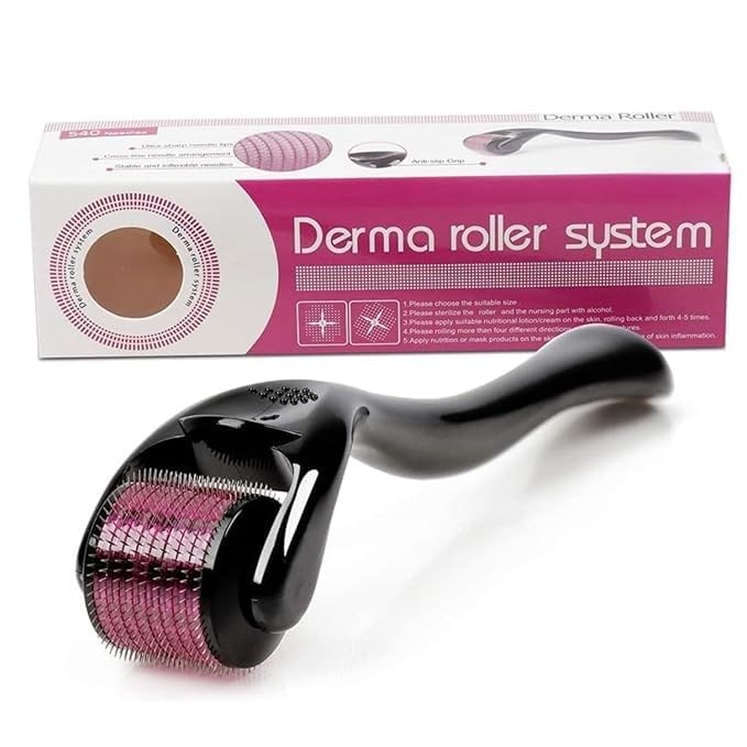 Linoges 1.0mm Derma Roller for Hair & Beard Growth – 540 Titanium Needles