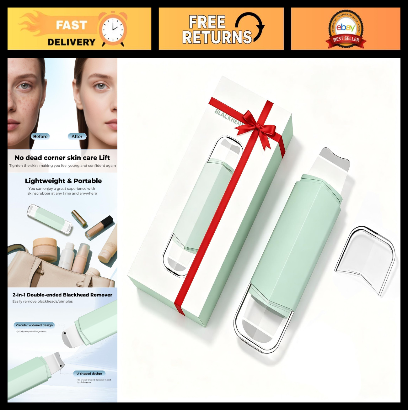 Blackhead Remover Tool – Dual-Head Pore Cleaner & Face Scraper for Deep Cleansin