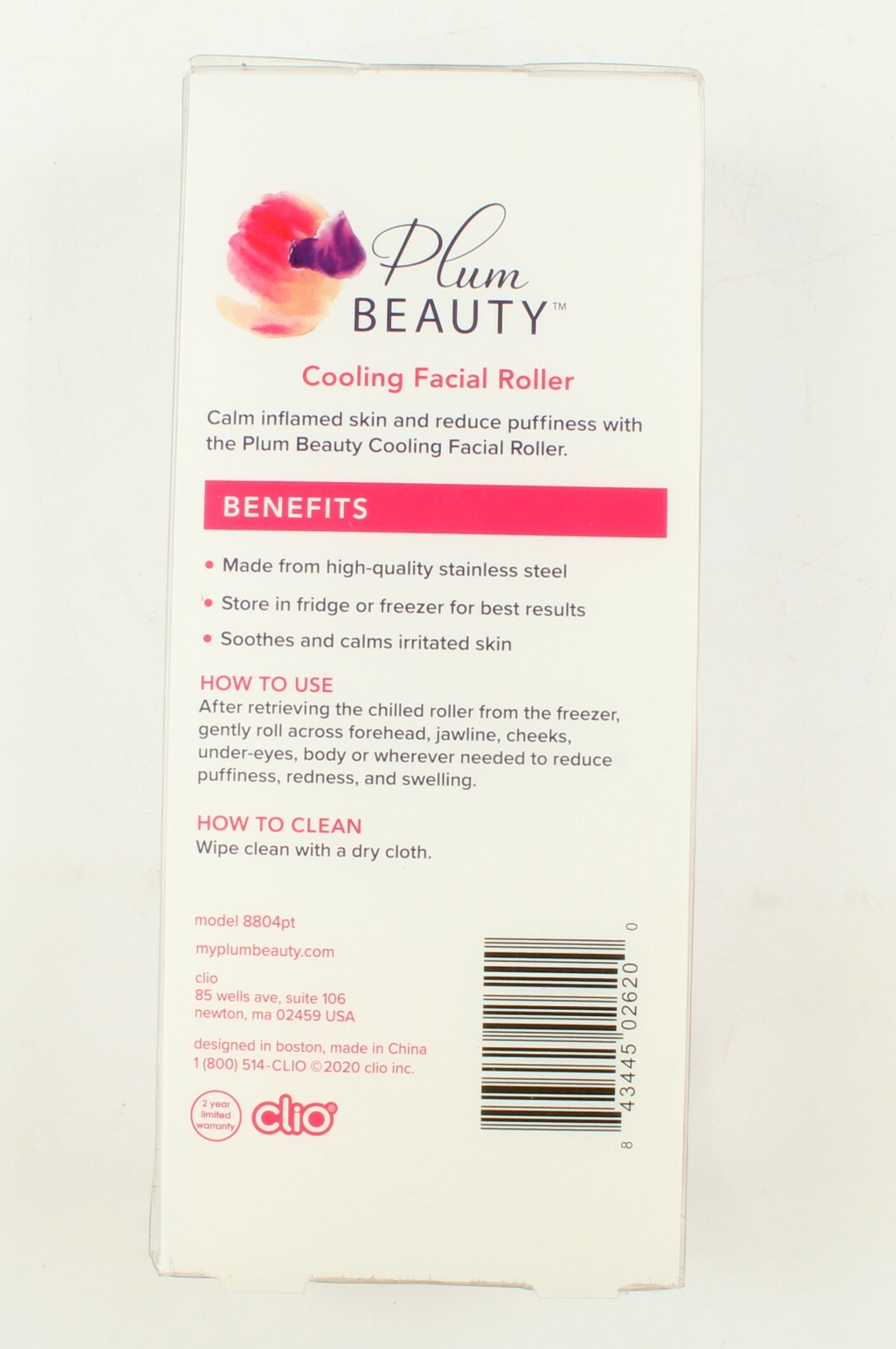 *Plum Beauty Cooling Facial Roller Soothes & Calms