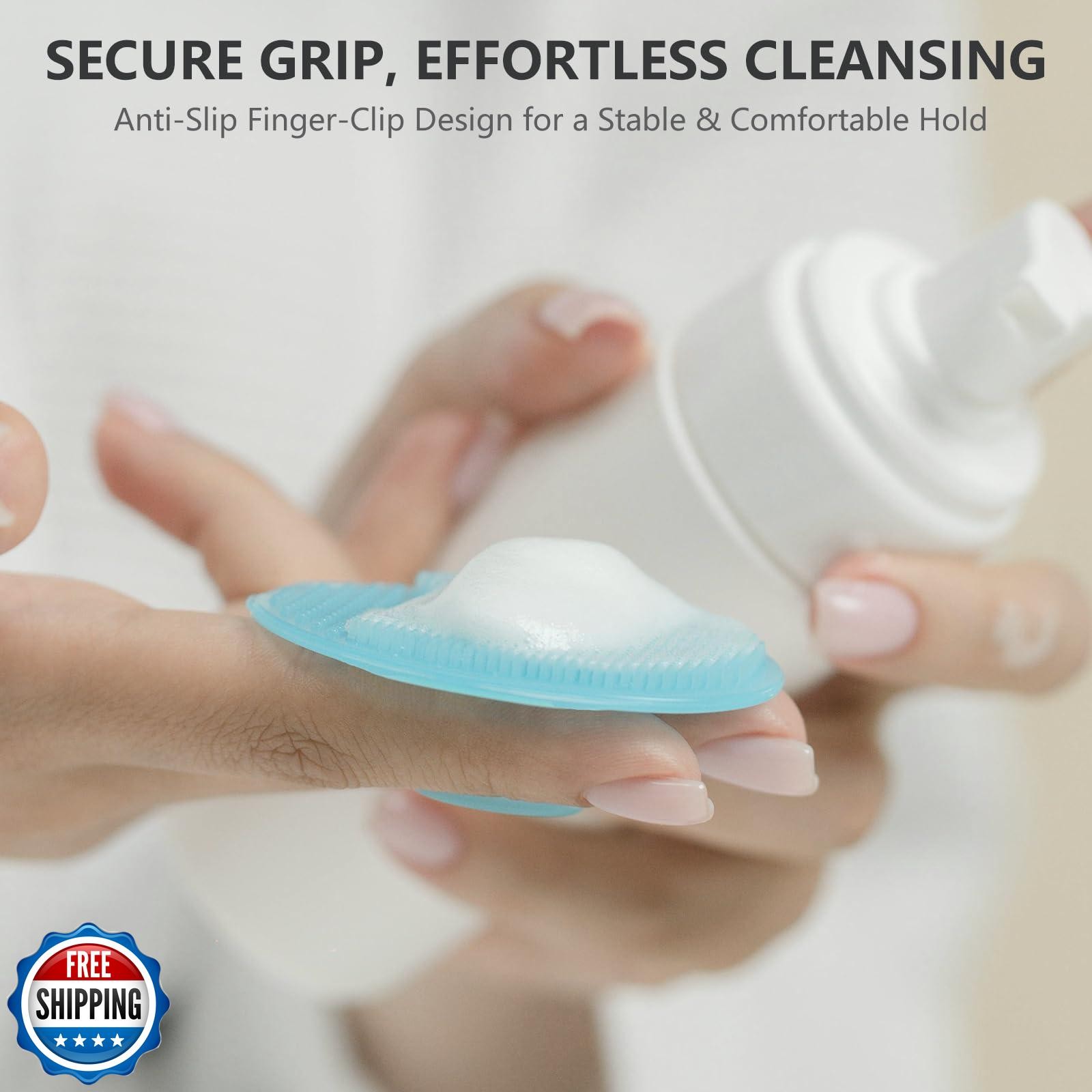 Face Scrubber 4 Pack, BEAUTAIL Silicone Manual Facial Cleansing Brush for Men