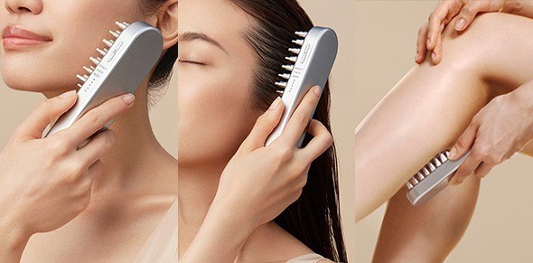 SALONIA EMS Lift Brush for Face, Scalp, and Body Care, Lifting, Waterproof NEW