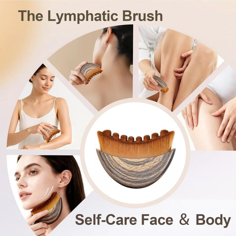 Lymphatic Face Brush,Manual Facial Cleansing Brush for Sensitive Skin, Lymphatic