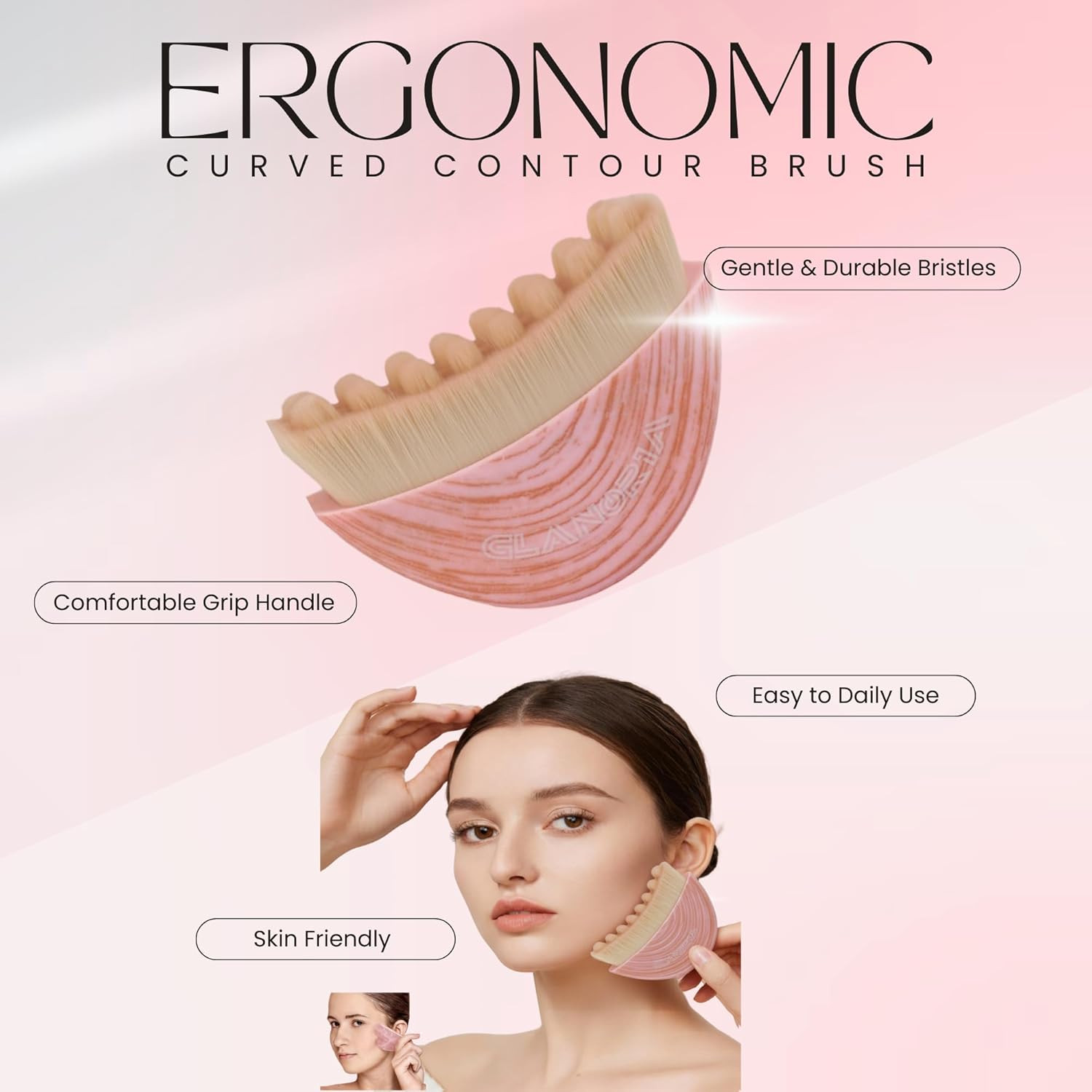 Lymphatic Contour Face Brush – Face Brush for Lymphatic Drainage with Soft Brist