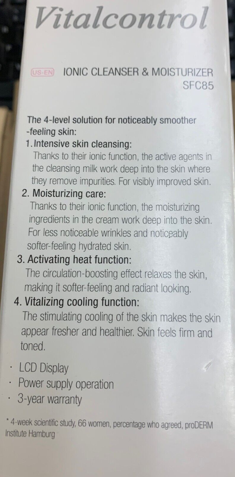 Vital Control Ionic Cleanser & Moisturizer 4 Functions, w/ 2 Cosmetic Bottles