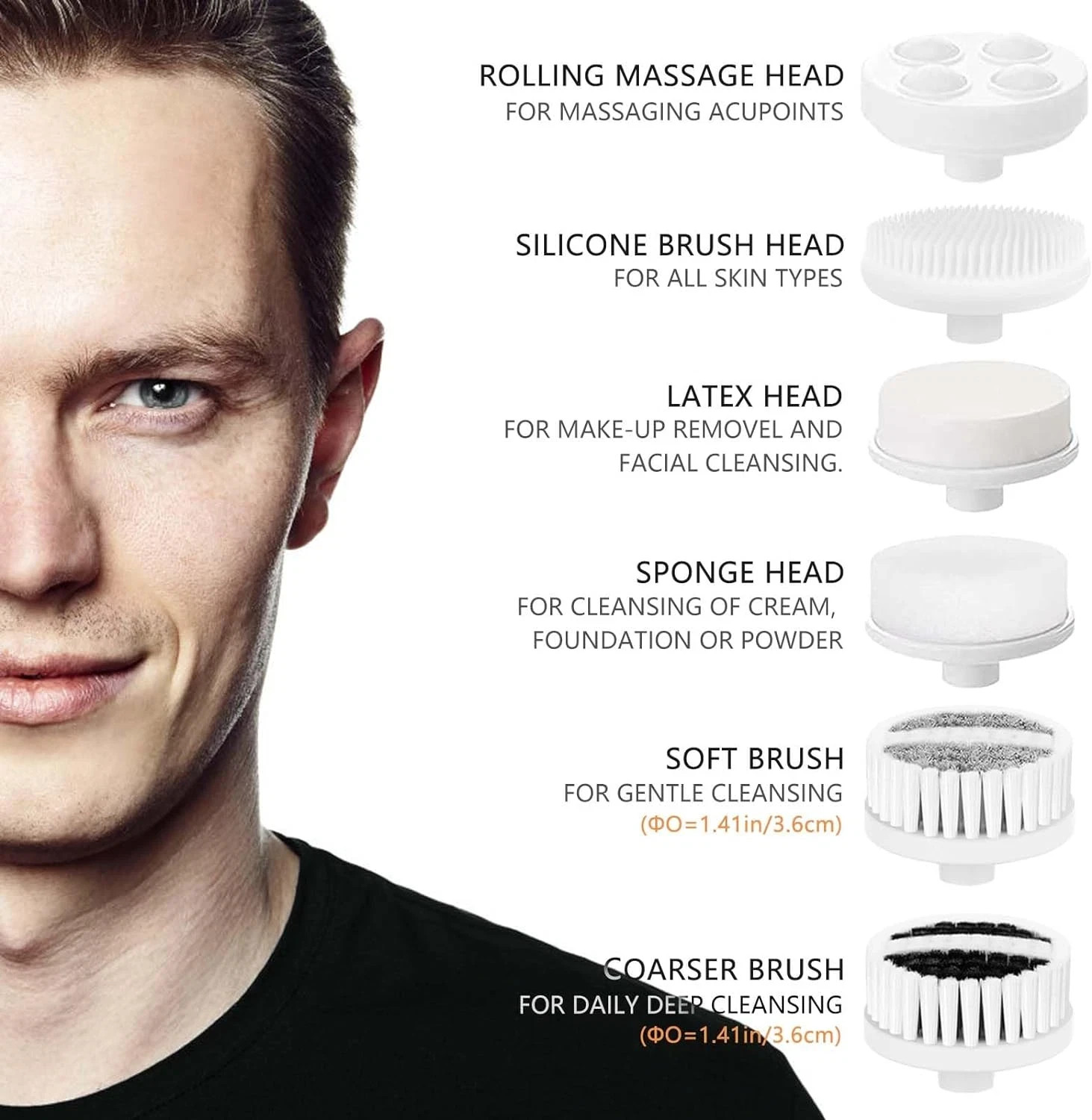 Facial Cleansing Brush Face Scrubber: Electric Face Spin Cleanser Brushes with