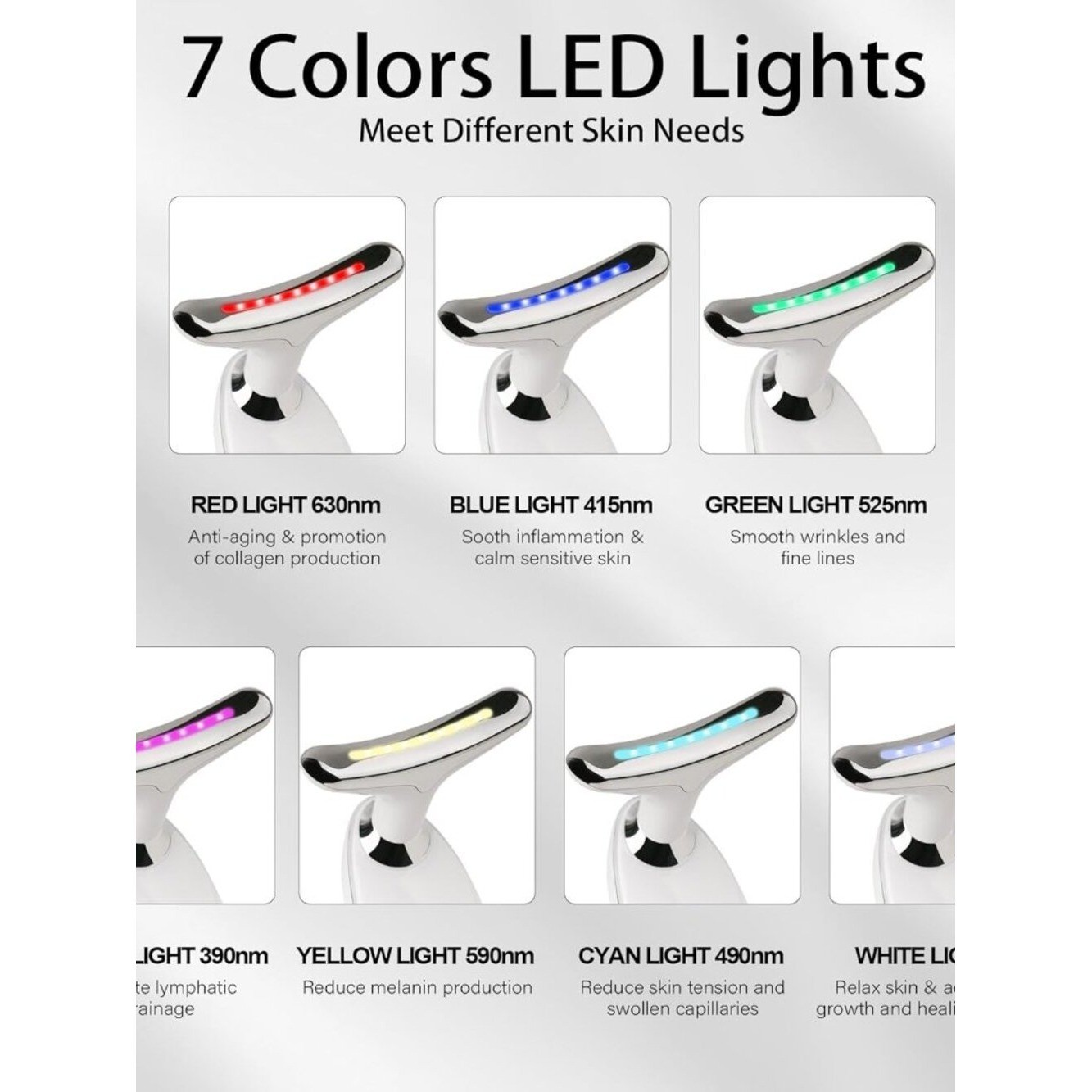 Red Light Therapy 7 Color Beauty Device for Face & Neck- NEW