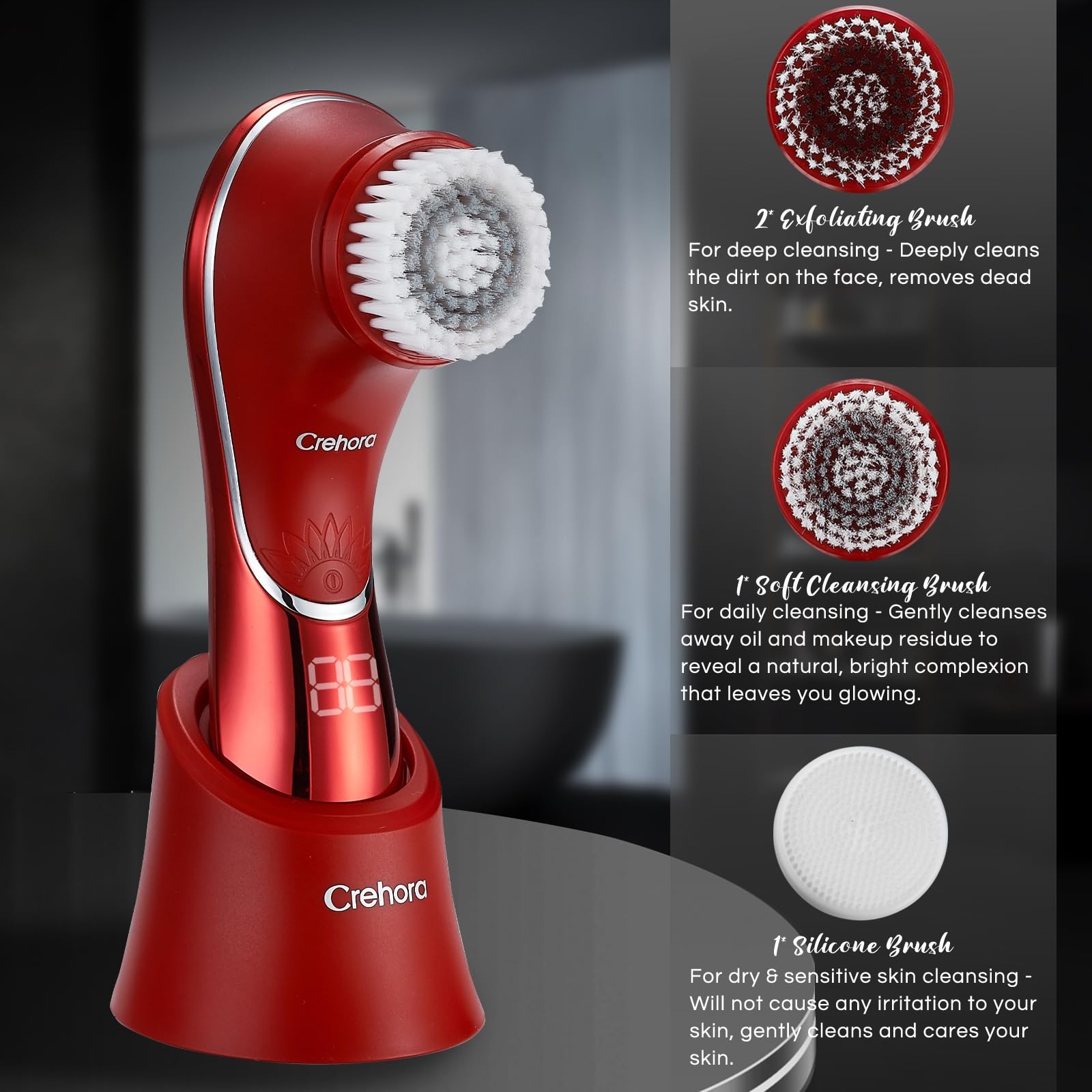 Cleansing Brush, Face Scrubber, Cleansing Brush Rechargeable IPX-7 Waterproof…
