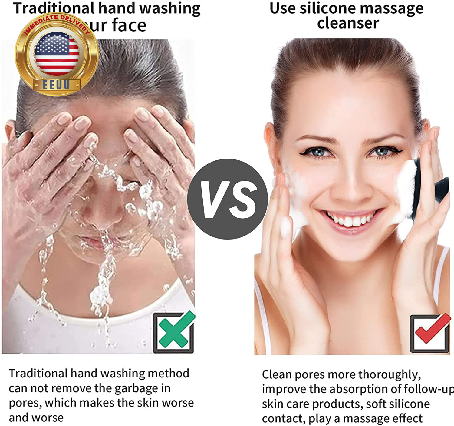 Face Scrubber, Silicone Face Scrubber for Men Facial Cleansing Brush Silicone Fa