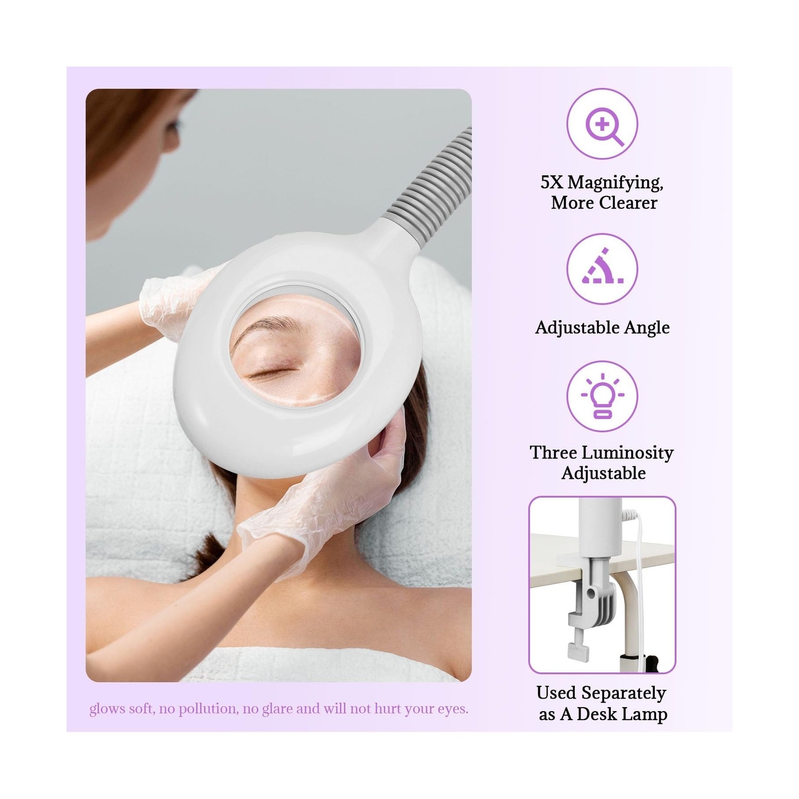 Facial Steamer, Professional 3 in 1 Facial Steamer with 5X Magnifying LED Lam…