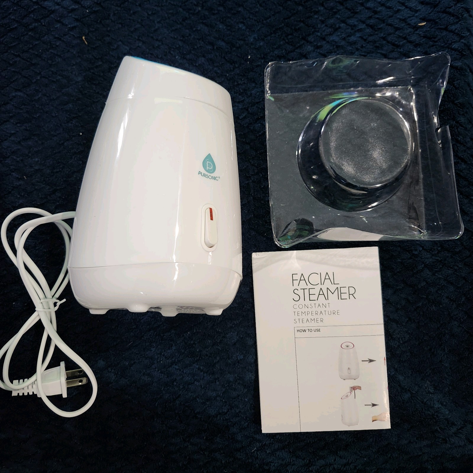 Pursonic facial steamer, model FS18, provide deep hydration and unclog pores.