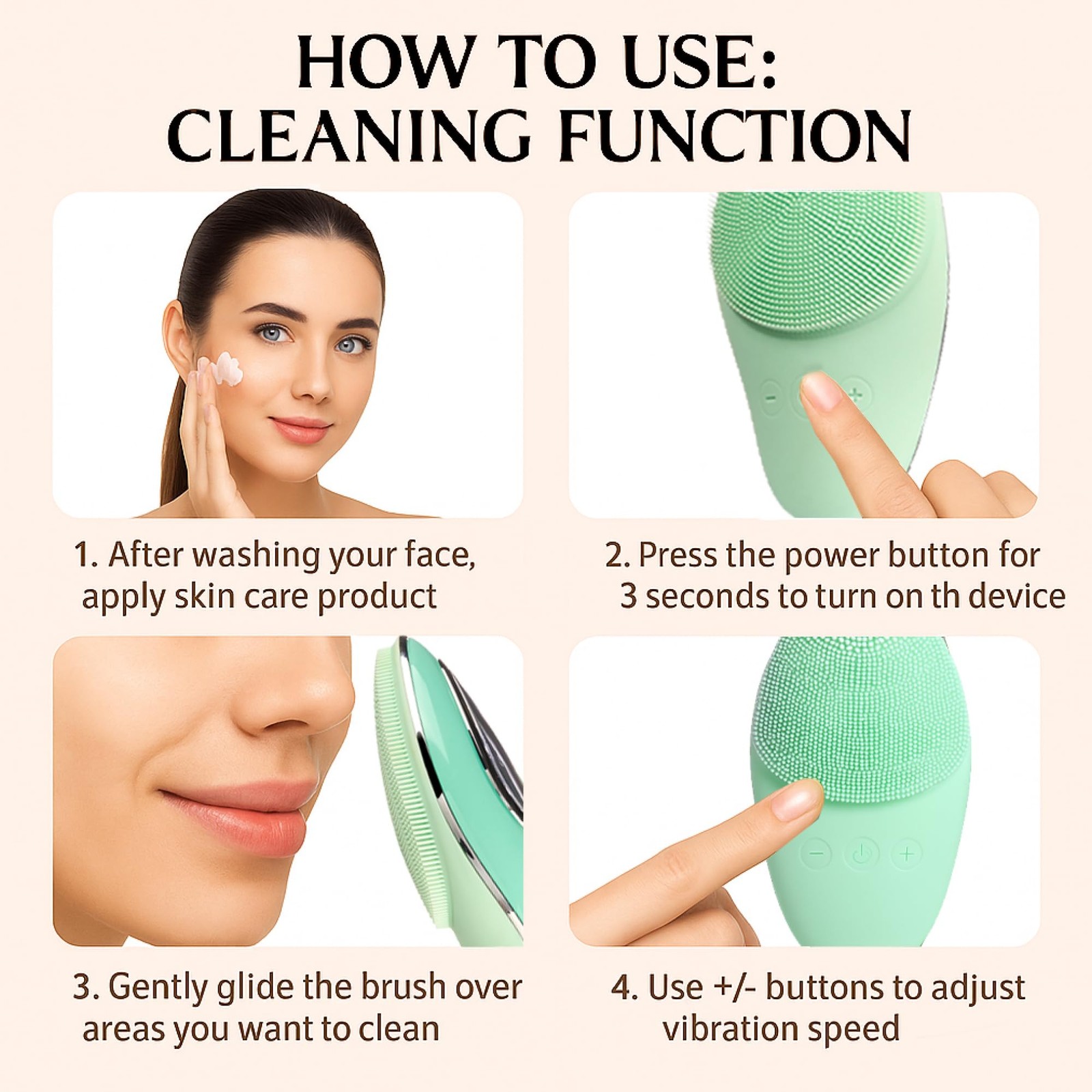 Rechargeable Silicone Cleansing Brush & Scrubber, Water-Resistant Exfoliator …