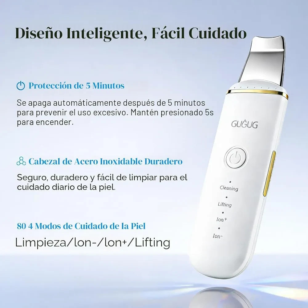 GUGUG Facial Exfoliating Spatula Deep Cleans,Removes Blackheads & Pores ,4 Modes