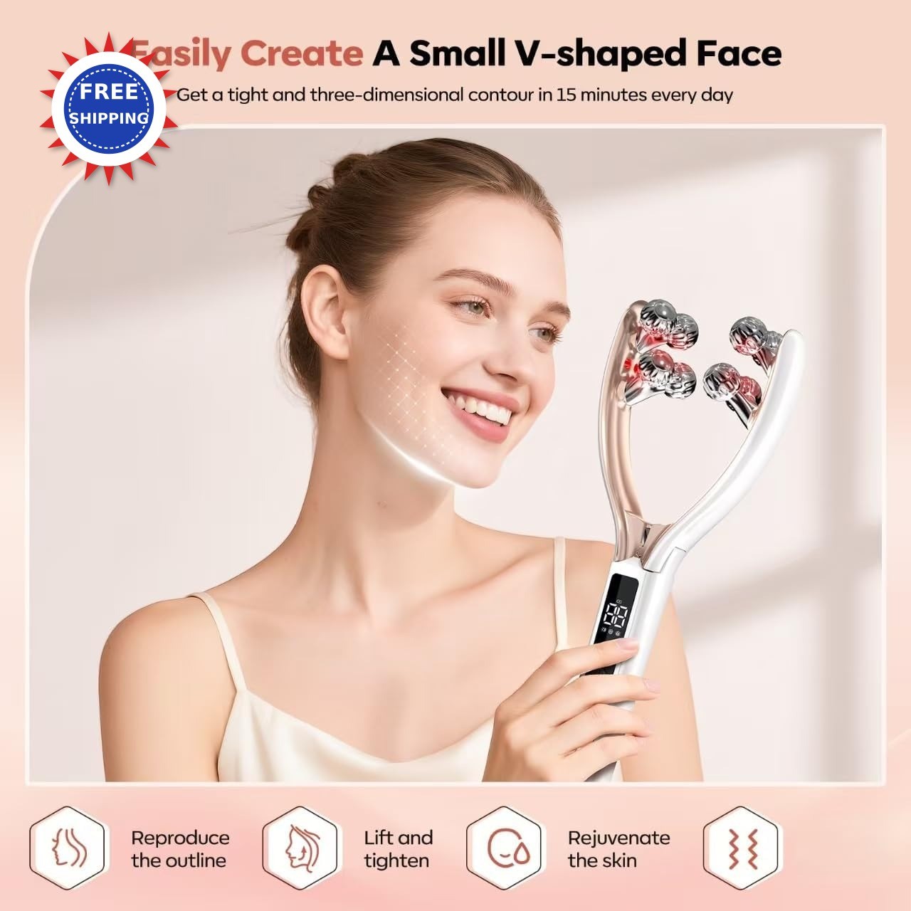 Facial Massager Face and Neck Shaper & Slimmer for Women Korean Skin Care Brush