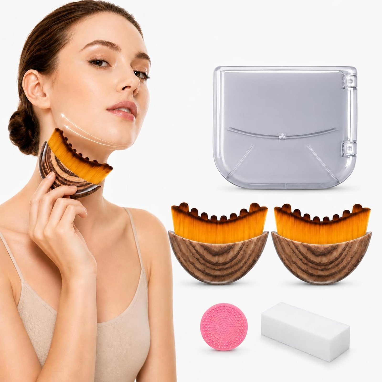 Lymphatic Contour Face Brush, Skin Detox Tool for Facial Sculpting and