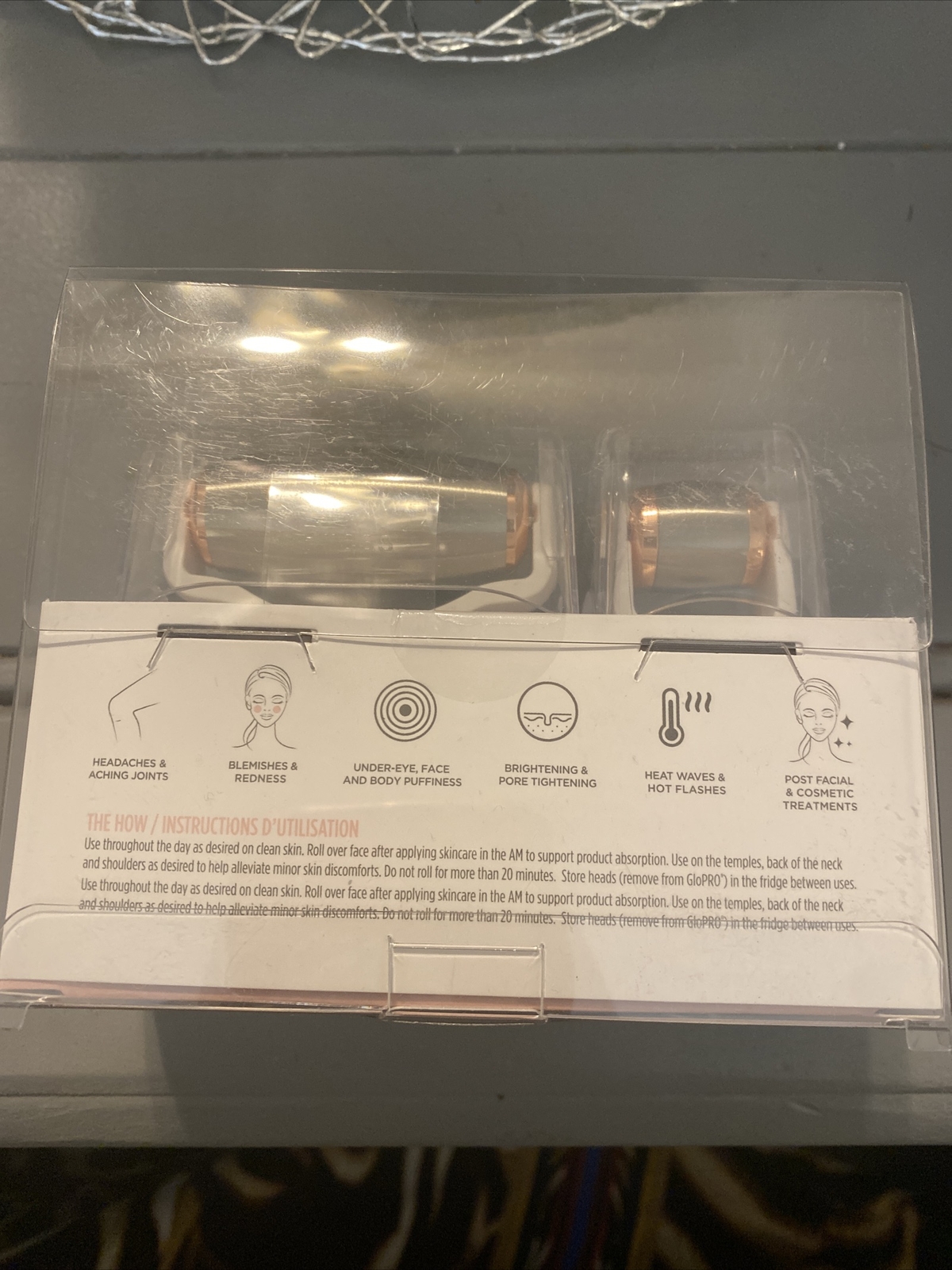BeautyBio GloPRO Skin Icing Cryo Roller Duo Attachment Heads Eyes , Face & Body!