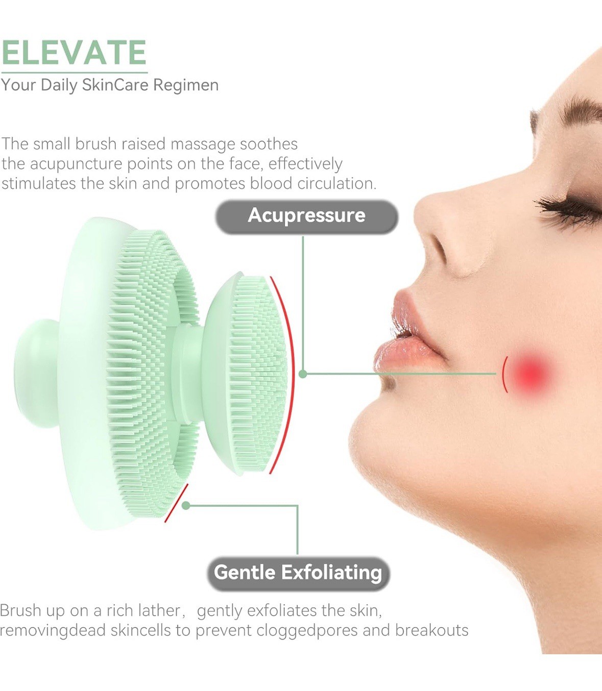 Multi purpose face scrubber acne removal brush. Super soft.