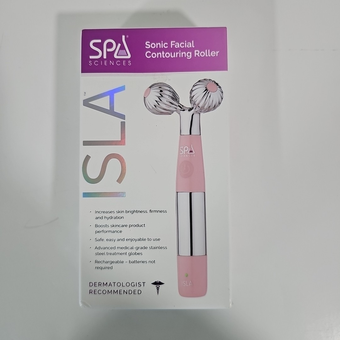 Spa Sciences Sonic Facial Contouring Roller Pink Rechargeable NIB Silver