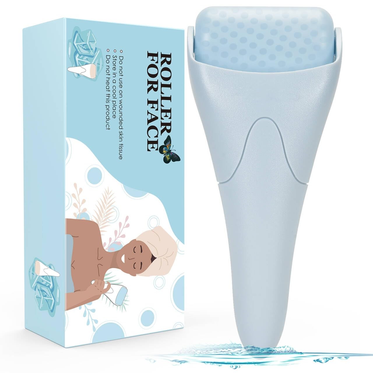 Fronnor Facial Ice Roller Cooling Massager Puffiness Relief Skincare Tool