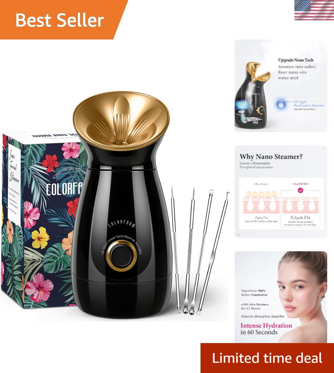 Professional Nano Ionic Face Steamer – Refreshing Hot Mist for Healthy Skin