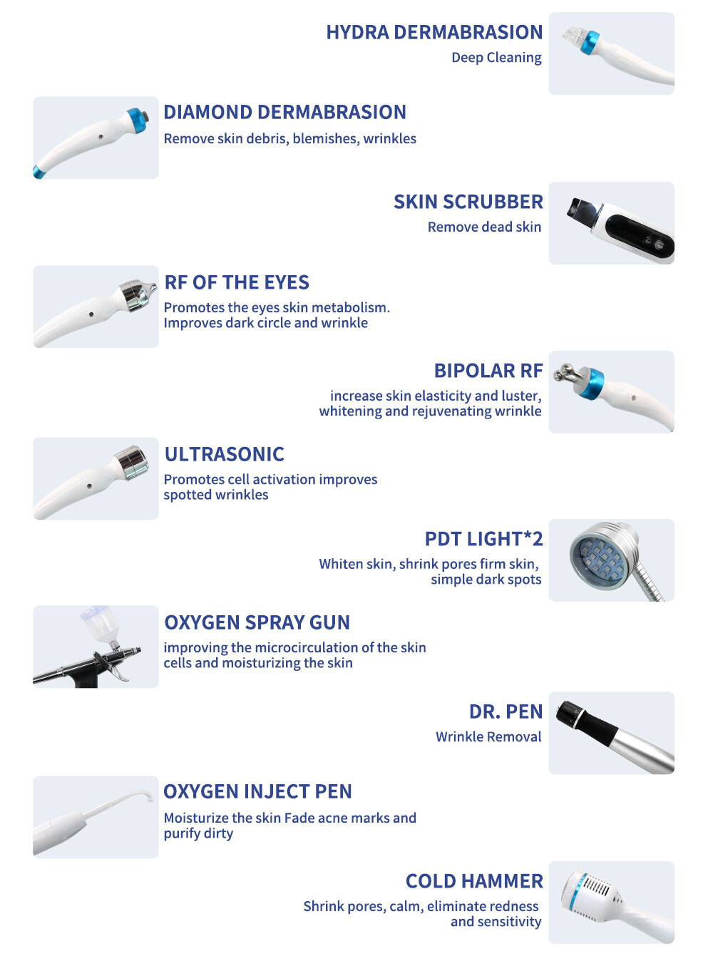 Facial Multifuncional Skin Care Machine Hydra Diamond Peeling Aqua Oxygen Spray