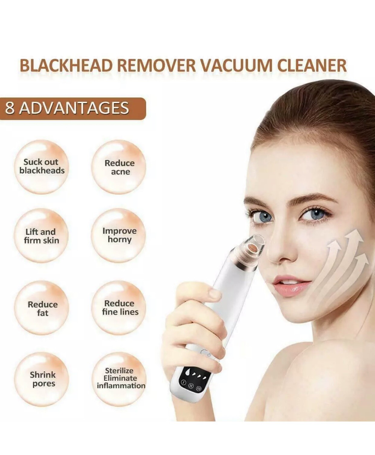 Blackhead Remover acne extractor hot compress, USB Pore Cleaner, LED display