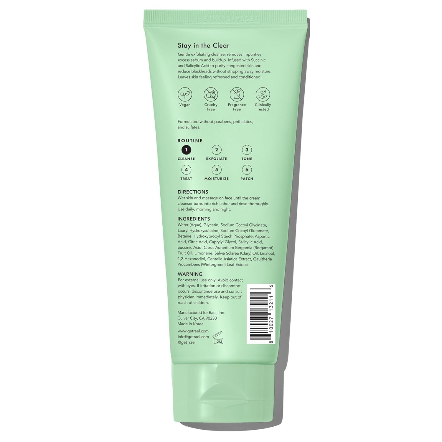Rael Miracle Clear Facial Cleanser – Makeup 5 Fl Oz (Pack of 1), No Color