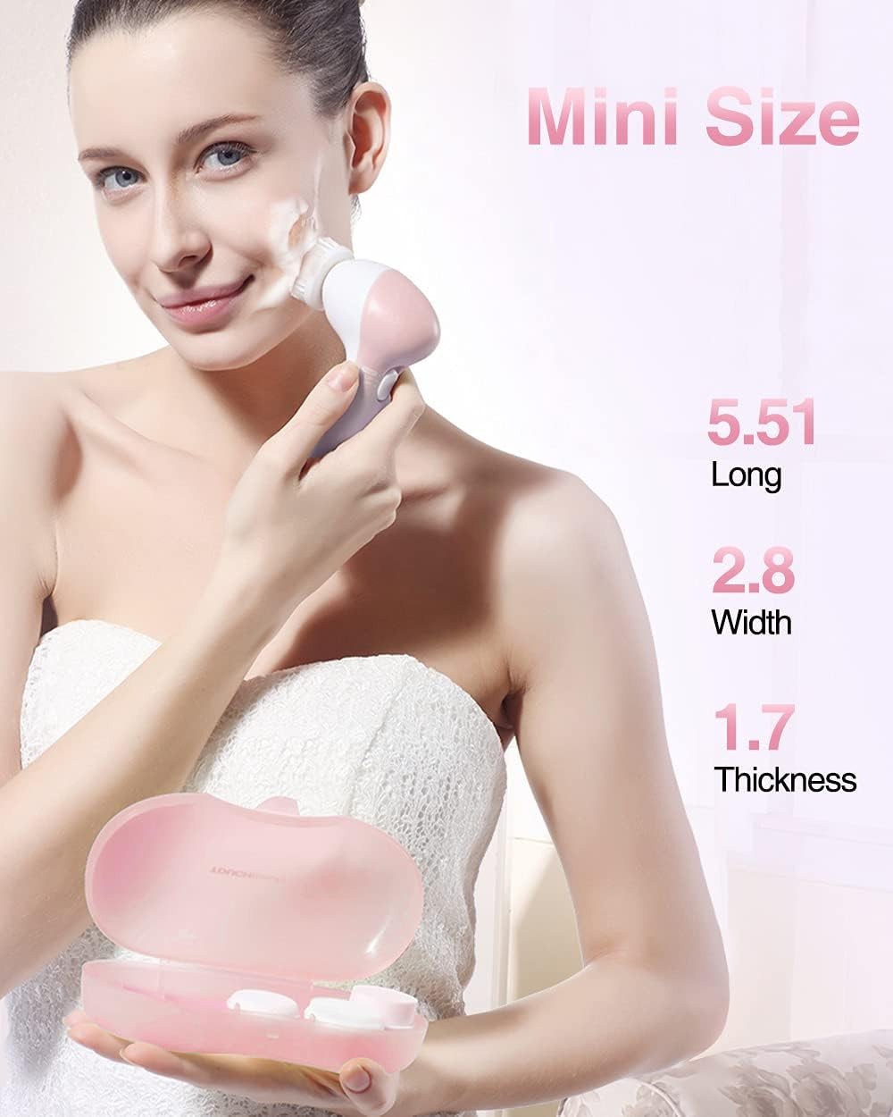 Electric Facial Cleansing Brush for Women, 3-in-1 Face Cleanser and Exfoliator B