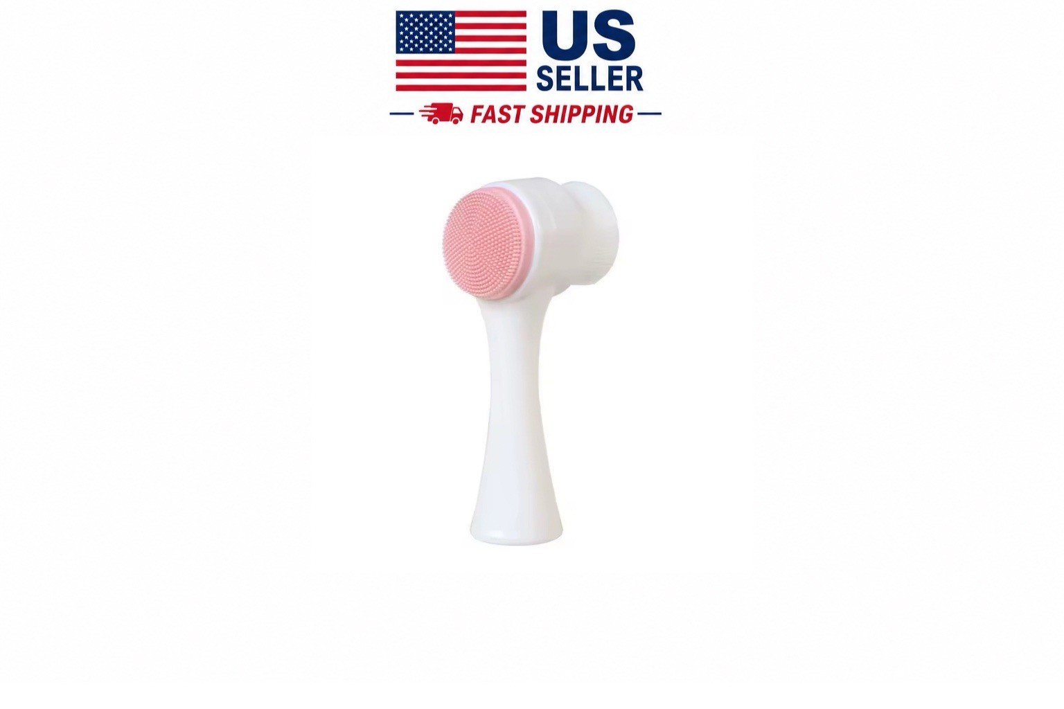 Facial Cleansing Brush Manual 2-in-1 Silicone Double-sided Exfoliating Scrubber