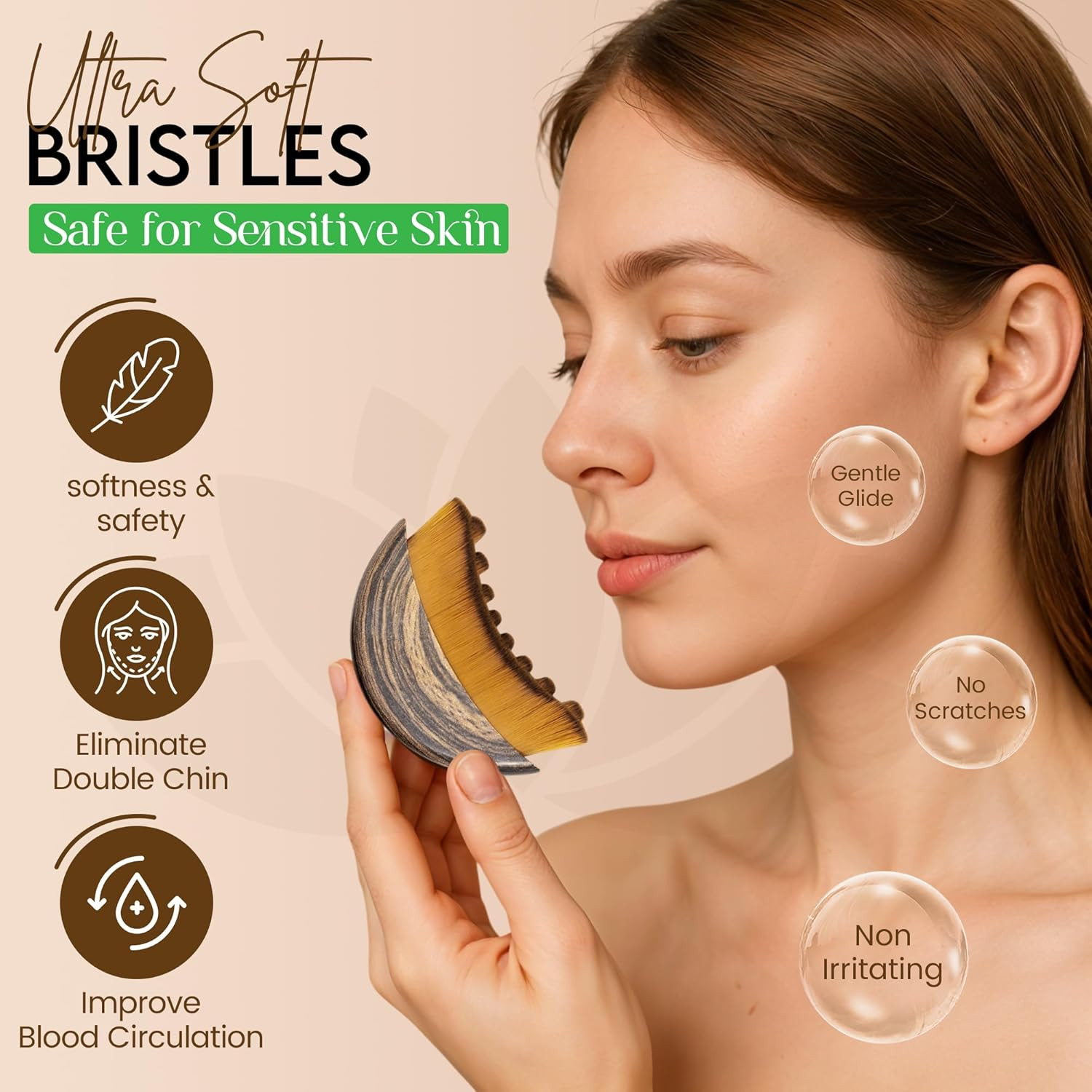 Pack of 2 Lymphatic Drainage Face Brush Massager for Double Chin Sculpting