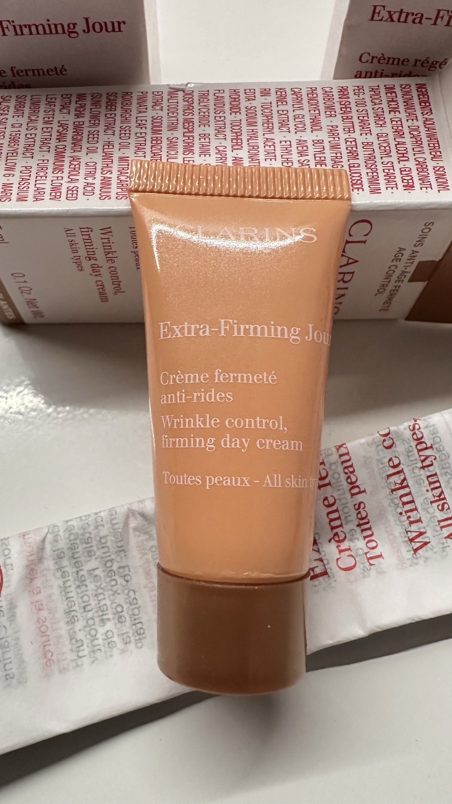 “NEW” 5pcs CLARINS PARIS ExtraFirming Jour Wrinkle Control Firming Day Cream 5mL