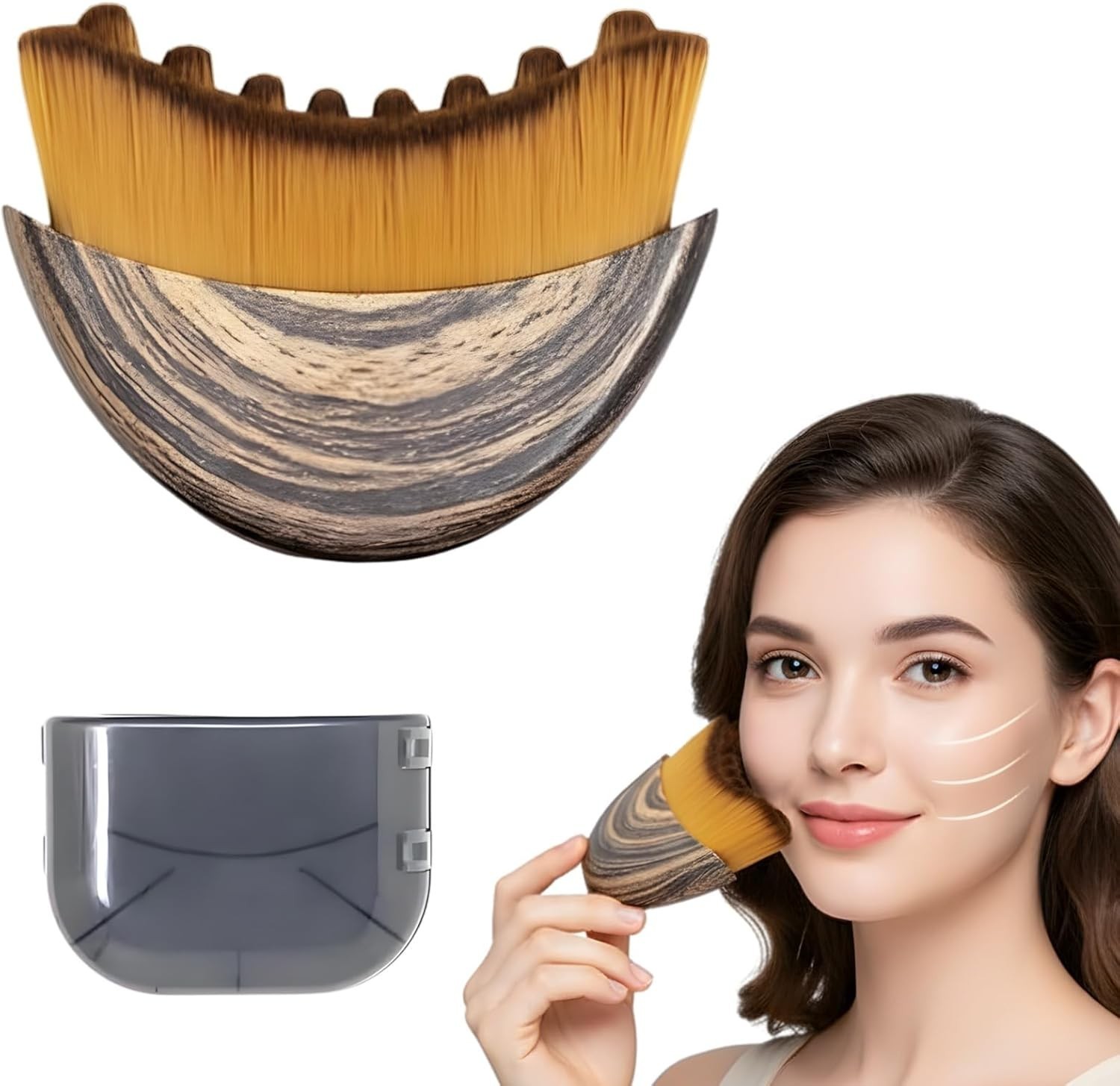 2 Pack Lymphatic Face and Neck Massage Brush for Detox, Sculpting and Skin Care