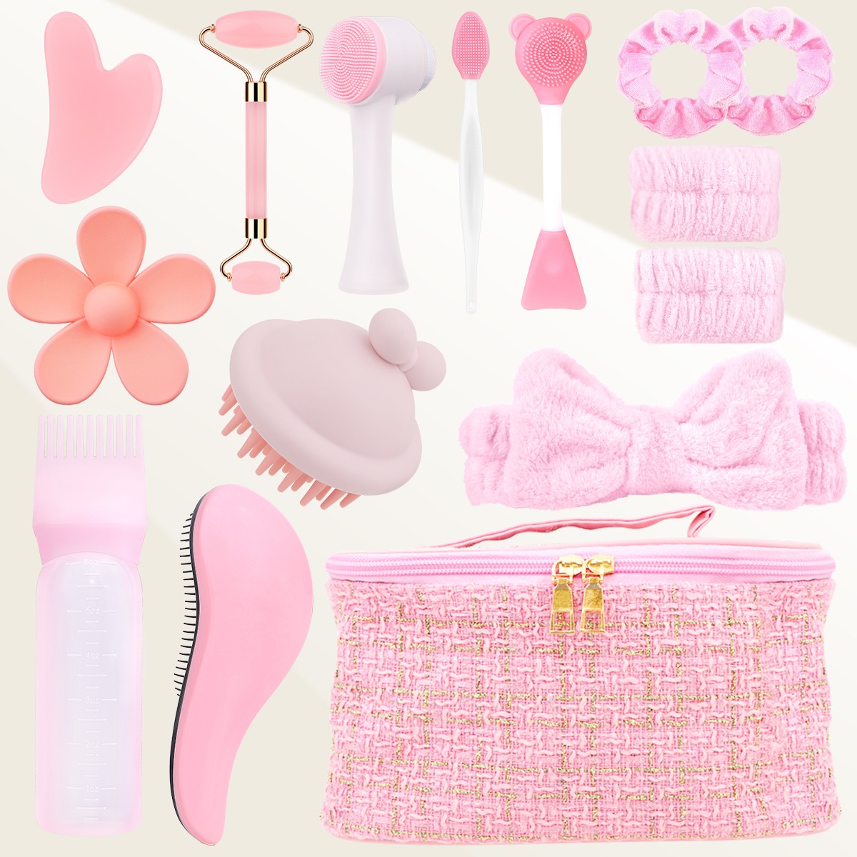 15-piece facial cleansing massage set, multifunctional beauty care set, portable